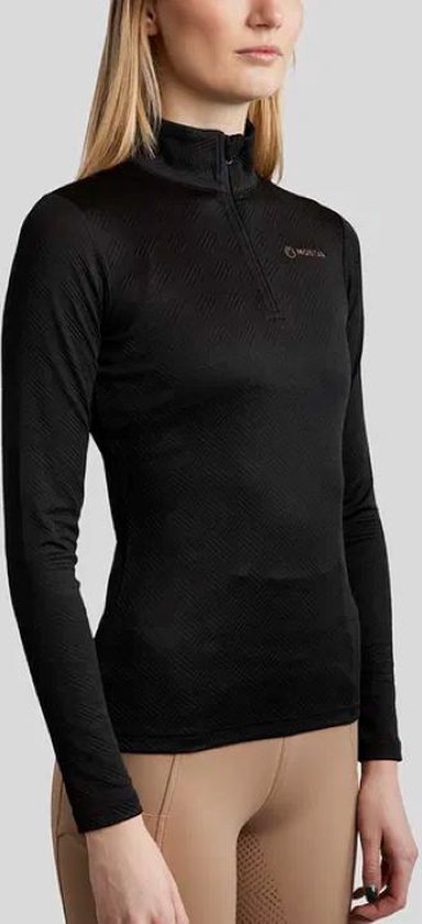 MoCilia Jacquard REFINED Trainingshirt black maat S van MoCilia