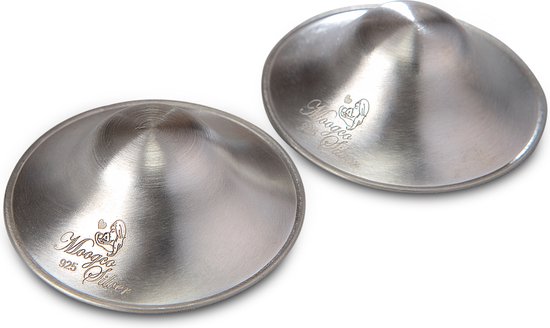 MOOGCO Silver nipple guards - tepelkapjes  -  maat L - de originele zilveren tepelbeschermer- 925 zilver van MOOGCO