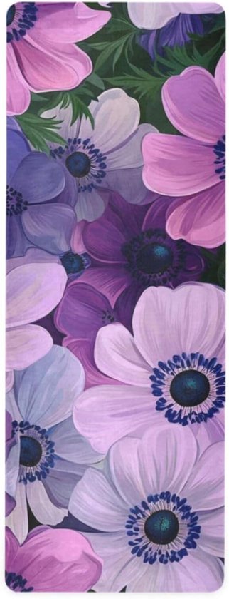 Mooie Paarse Zomer Bloemen hot yoga mat antislip voor vloer workouts gedrukt, antislip, yoga mat handdoek antislip voor hot yoga en tas tapete para ejercicio 71x26 inch