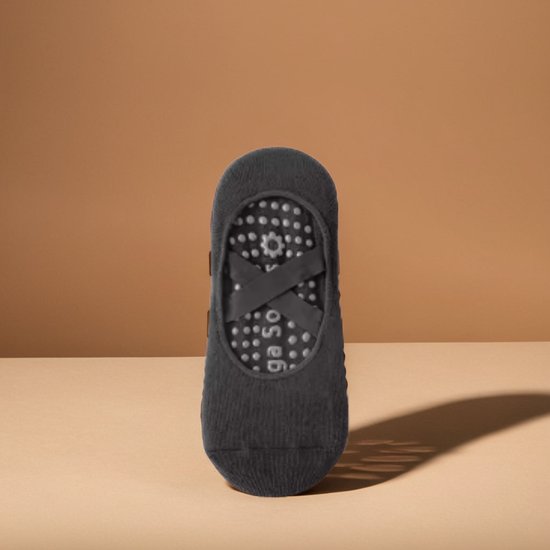 MOONOVA - Nu Trendy Yoga Socks - Anti-slip Grip voor Pilates, Ballet & Dans Laag - OneSize – Antraciet van MOONOVA
