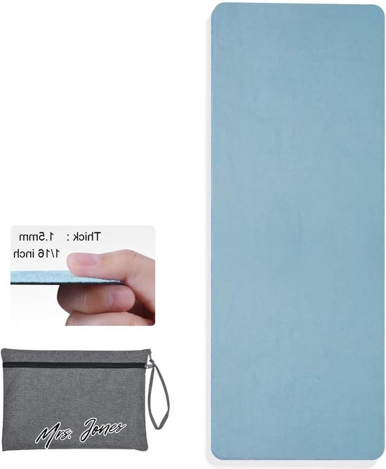 Mrs. Jones Opvouwbare 15 mm Antislip Travel Yoga Mat Cover Pad Zweetabsorberend en Zachte Lichtgewicht Workout Mat voor Yoga Pilates en Fitness - Hivexagon Oefenmat . van Merkloos