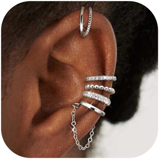 MTTproducts- Oorbellen Dames - Zilveren/Gouden Oorbellen - Oorklemmen Zonder Gaatjes - Verstelbaar - Lichtgewicht - Draagcomfort - Oorclips