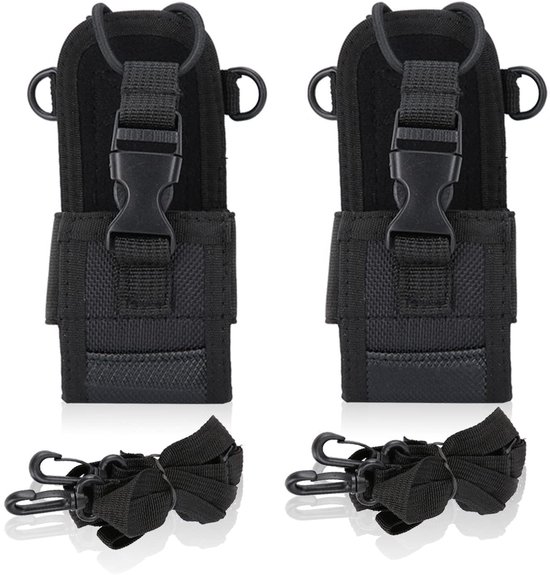 MTTproducts- Walkietalkiehouder 2 Stuks - Verstelbare Schouderriem - Universele Nylon Beschermhoes - Lichtgewicht - Duurzaam - Handen Vrij - Portofoonhouder van mttproducts