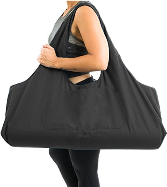 MTTProducts - Yoga Bag - Grote Yoga Mat - Draagtas met Binnenzak - Zwart - Canvas Yoga Tas - Geschikt voor de meeste matten - Premium kwaliteit