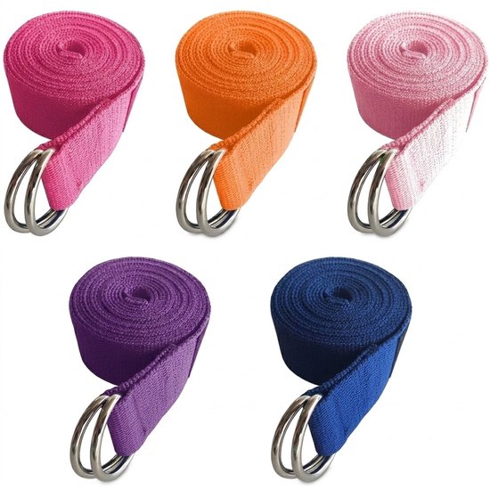 Multikleurige yoga riemen verstelbare D ring oefenbanden set van 5 unisex voor yoga pilates stretching balans training yogamat gym accessoires