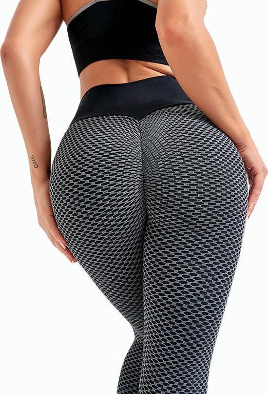 MW® TikTok Legging - Sportlegging Dames High Waist - Legging Dames - Push Up Legging - Donkergrijs XL van MW