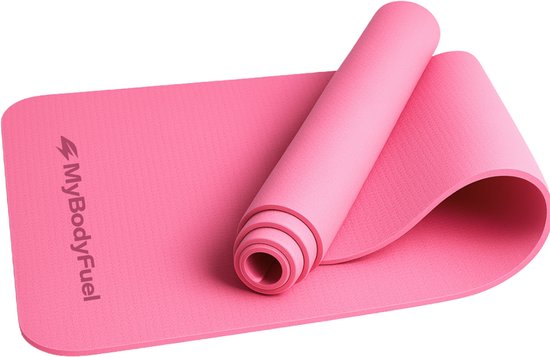 MyBodyFuel Yoga Mat – 6 mm – 183x61 cm – Lichtroze – Duurzaam TPE – Anti-Slip Fitnessmat van Merkloos