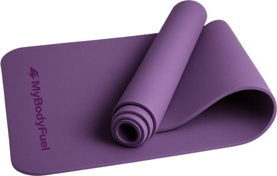 MyBodyFuel Yoga Mat – 6 mm – Paars – Duurzaam TPE – Anti-Slip Fitnessmat van Merkloos