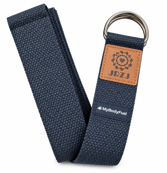 MyBodyFuel - Yoga Strap -180 cm - Yoga Riem - Verstelbaar - Donkerblauw