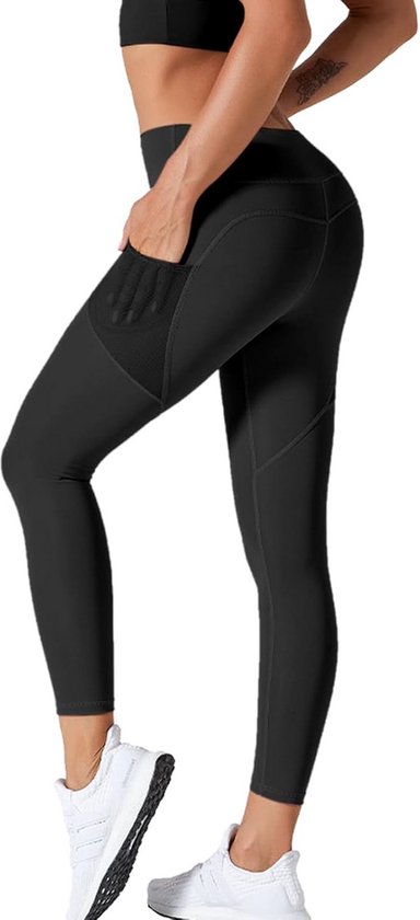 Naadloze Push-Up Sportlegging Dames met Hoge Taille en Telefoonzakken - Squatproof