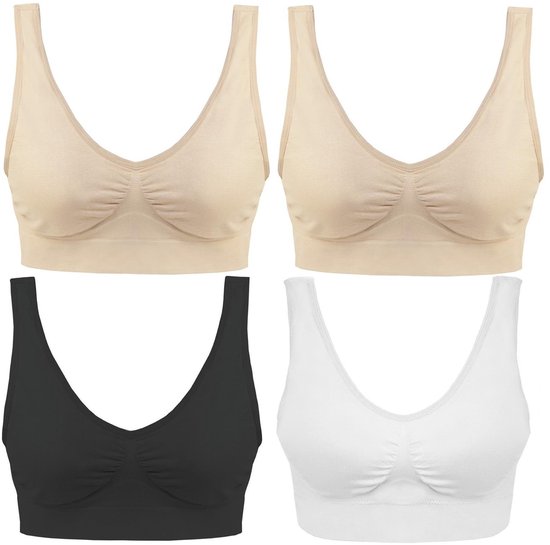Naadloze Sport-bh Zonder Beugel voor Dames, Comfortabele Workout Yoga-bh's, Set Van 4