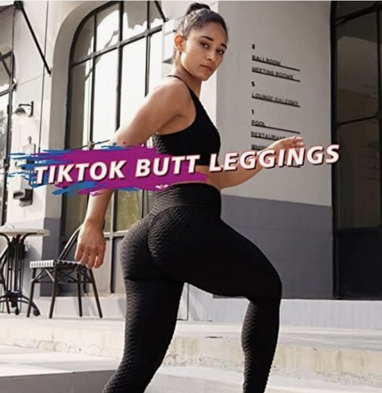 Naiz® - Mamo Zubliem legging - Anti-Cellulitus - TikTok legging - Sportlegging - Butt lifting - Maat S - Zwart