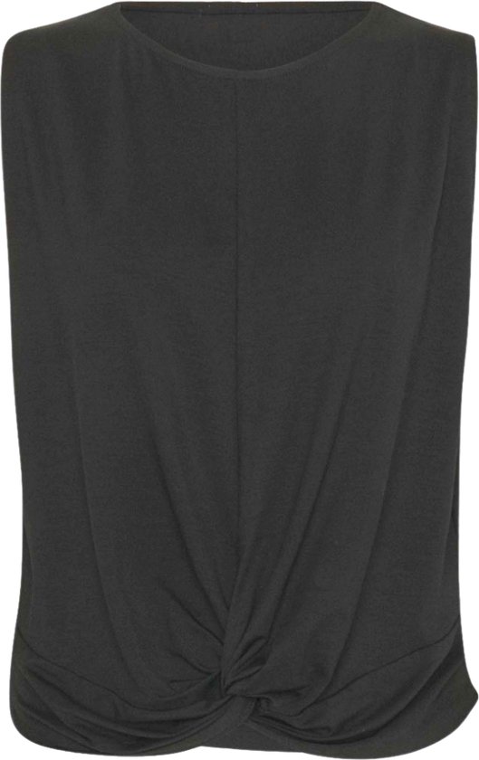 Namastae® Yoga shirt dames | Yoga top dames | Sport top met twist | Kort topje | Zwart | Maat 34 | Maat XS van Namastae