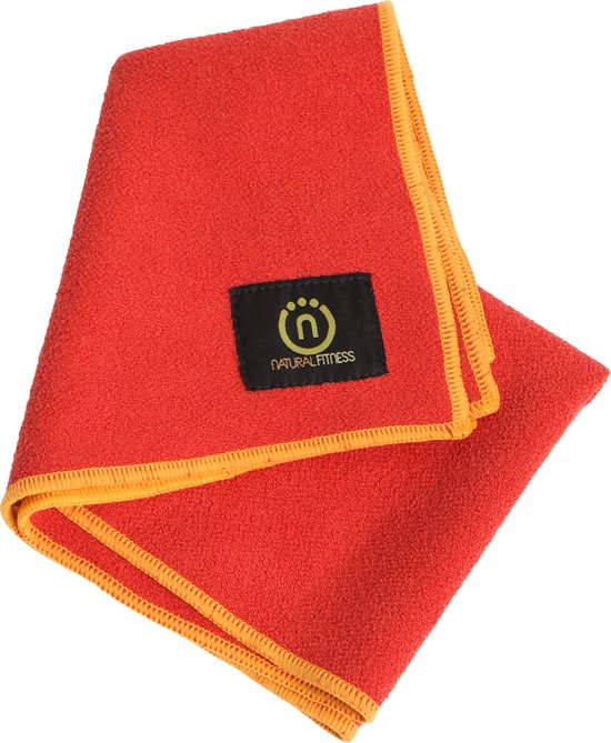 Natural fitness Yoga handdoek (hand) rood/geel van Manduka