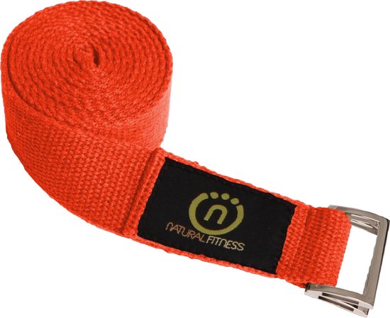 Natural fitness Yoga Strap 2,44m (hennep) - rood van Domyos