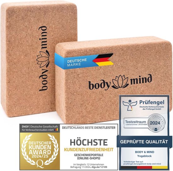 Natuurlijk Kurk Yoga Blok voor Yoga, Pilates, Meditatie & Fitness - Ideaal voor Beginners en Professionals