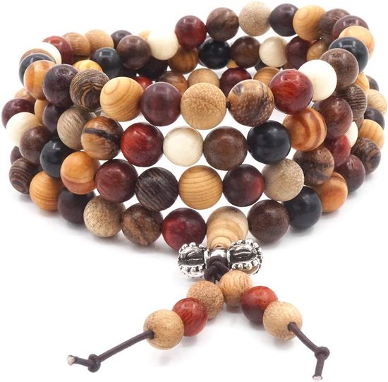 Natuurlijke Houten Gebedskralen Armband & Ketting - Mala Yoga & Meditatie