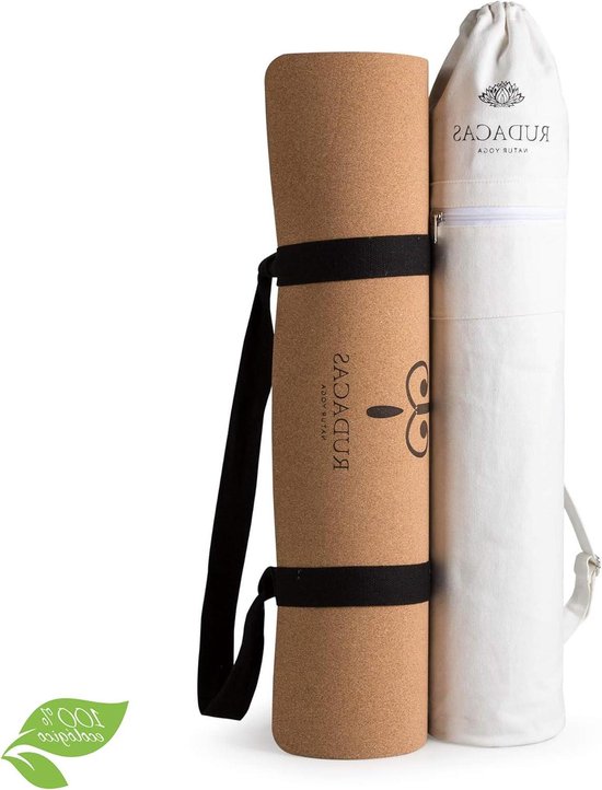 Natuurlijke Kurk Yogamat - Sportmat Pilates - Oefenen op de grond - Antislip en ecologisch - 183 x 66 cm