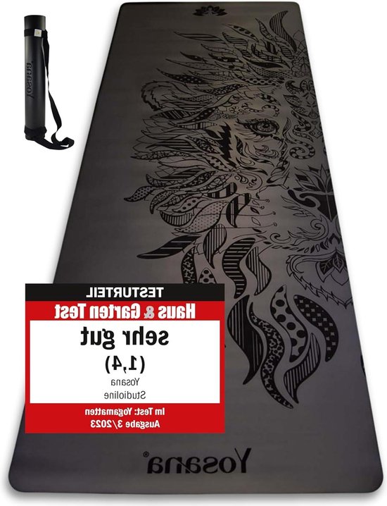 Natuurrubber yogamat - extreem antislip - ULTRA GRIP oppervlak - extra breed 68cm - inclusief draagriem - 183x68cm - 4mm dun - duurzaam eco materiaal Yoga mat van FLXBL