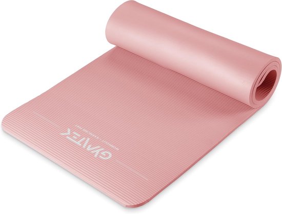 NBR Yogamat 180x61cm 1,5cm Dik met Draagriem voor Yoga Pilates Fitness Aerobics - Grijs van Merkloos
