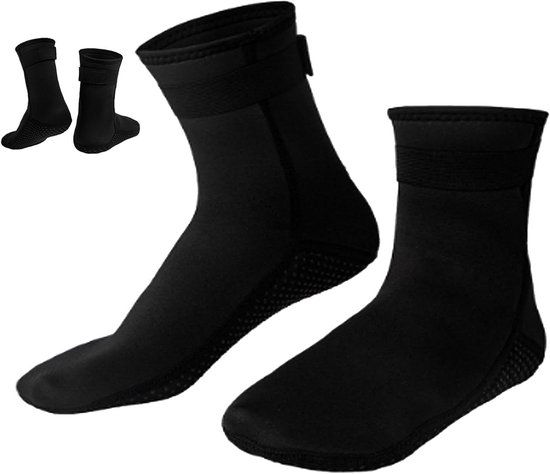 Neopreen Sokken 3 mm Met Klittenband - Sportsokken Voor Duiken en Surfen - Geschikt voor Mannen en Vrouwen - Watersport Benodigdheden
