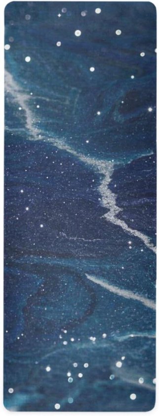 Nep Glitter Marmer Graan Blauw Universe reizen yoga matten voor vrouwen bedrukt, antislip, yoga mat handdoek antislip en tas tapete para ejercicio 71x26 inch