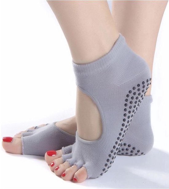 New Age Devi - Antislip sokken Yoga - Licht grijs - One size volwassenen van New Age Devi