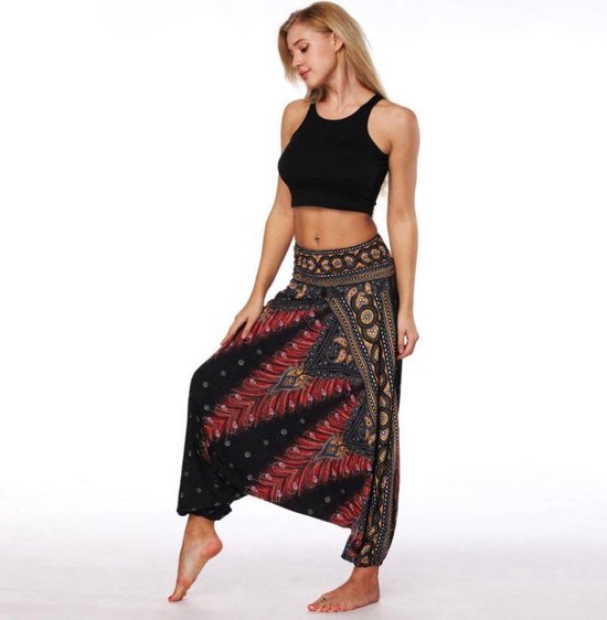 New Age Devi - Harem Pants - de perfecte combinatie van stijl en comfort voor jouw yogasessies, ontspannen dagen en alles daartussenin. Maat M, verkrijgbaar in rood en zwart. van New Age Devi