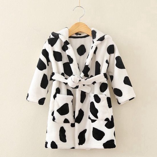 New Age Devi - Schattige baby badjas met koeienvlekjes - Inclusief borstel en kam van New Age Devi