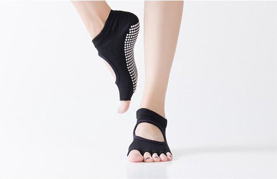 New Age Devi Yoga  Anti-slip 2 paar Sokken Vrouwen Sport Yoga Sokken Zwart Anti Slip Voor Dames Gym Fitness Pilates Dans Sok Professionele Slippers van New Age Devi