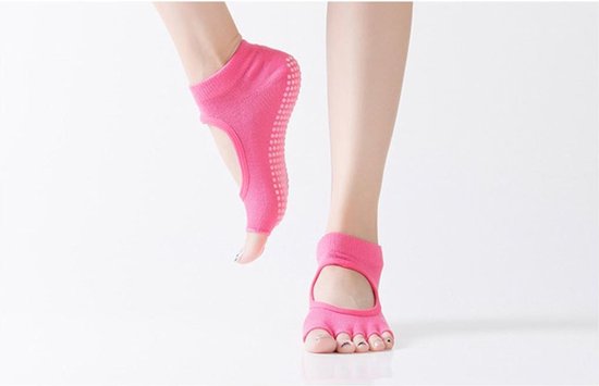 New Age Devi Yoga Anti-slip Sokken 1 Paar Vrouwen Sport Yoga Sokken Roze Anti Slip Voor Dames Gym Fitness Pilates Dans Sok Professionele Slippers van Merkloos