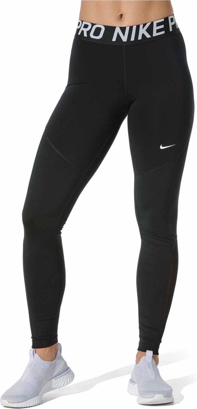 Nike Nk Pro Dames Sportlegging - Black/White - Maat S