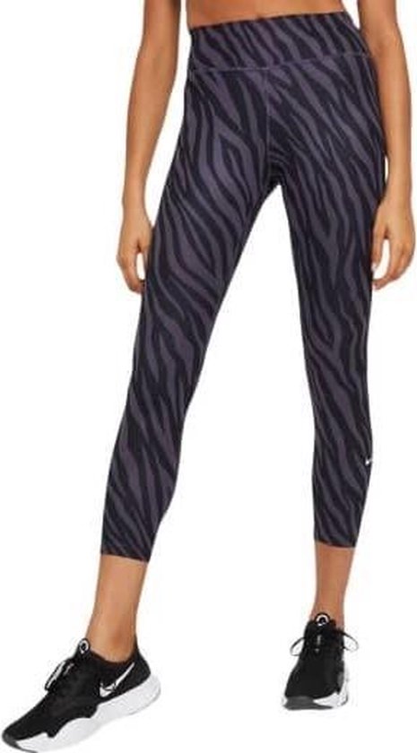 Nike One 7/8 Printed Legging Women Dark Raisin - XS van Nike