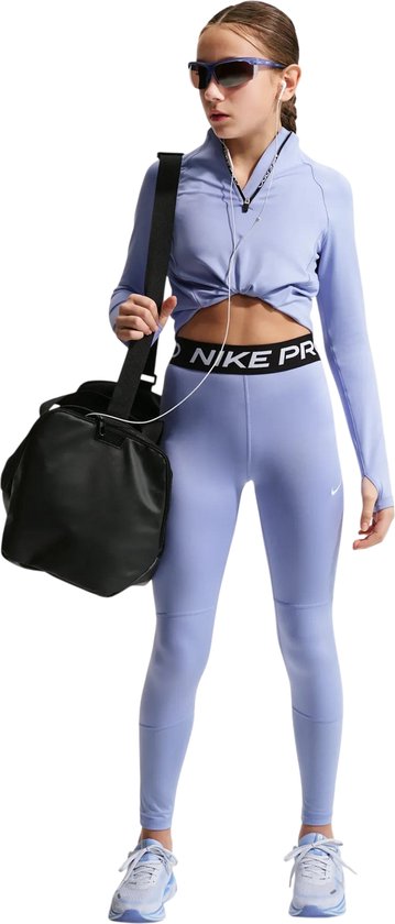 Nike Pro Dri-FIT Sportlegging - Light Thistle/Black - Maat S (128-137) - Kids