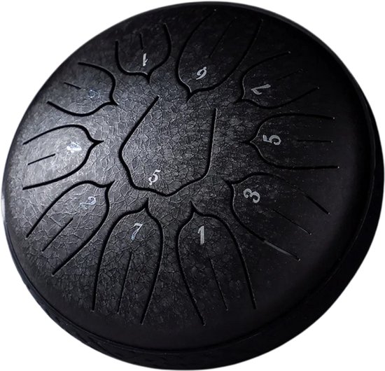 Nivard Handpan - Tongue Drum - Steel - Regen - Klankschaal - Zwart van Nivard