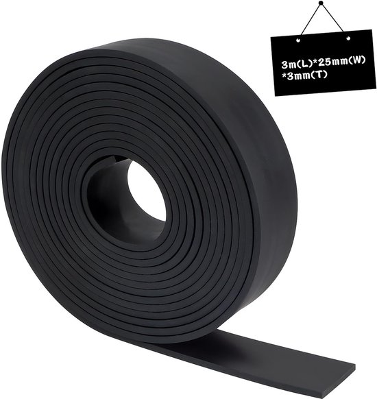 NTHProducts - Rubber Roll - Anti-vibratie Matten - Duurzaam en Sterk - Zwart - Geluidsisolerende Strips - Ideaal voor Bescherming - Perfect voor Divers...