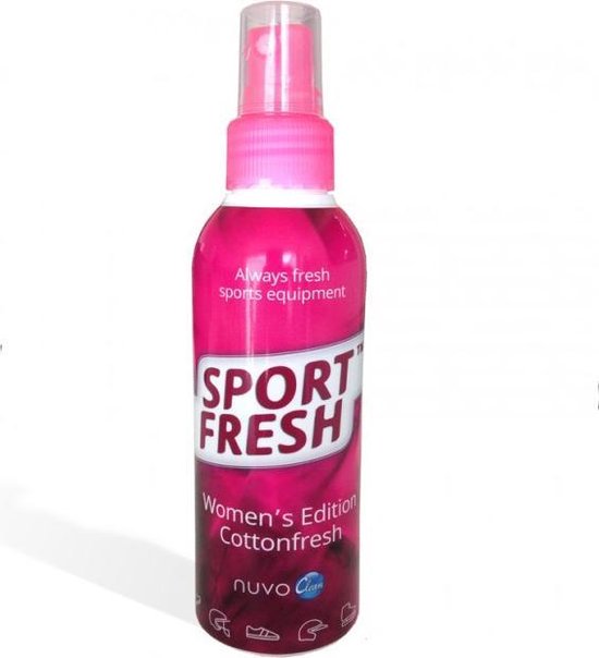 nuvoClean Sportfresh - Cottonfresh - probioticaspray tegen zweetgeur - voor schoenen - handschoenen - beschermers en helmen. van Merkloos