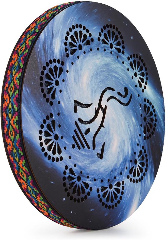 Oceaan Drum - Handtrommel Percussie - Ontspanning Geluid - Handgemaakt Berkenhout - 10 Inch - Geschilderd Patroon