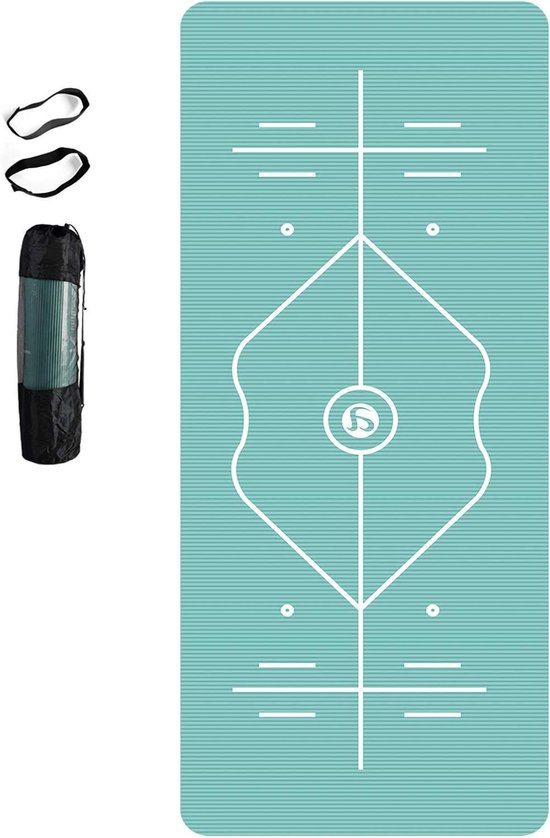 Oefen yogamat - Fitnessmat Pilates - Sporten Thuis - Antisliplaag Extra Dik - 185x80 Cm - Blauw
