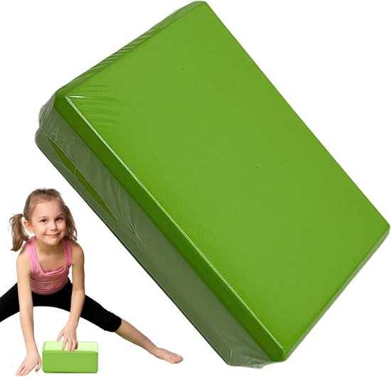 Oefenblokken Yoga - Trainingsblokken Pilates - Stabiliteit Verbeteren - Antislip Schuim - 23 x 15 x 7.5 cm - Groen