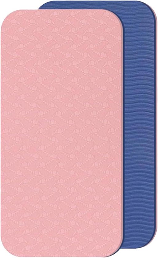 Oefenmat Elleboog Knie - Workout Pad - Fitness Binnen - Hoge Dichtheid Demping - 35 x 18 cm - Roze Blauw