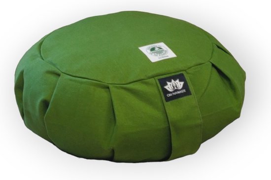 Om Namaste Biologisch Meditatiekussen - organic zafu - groen van Om Namaste
