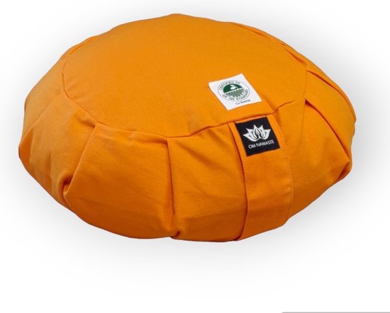 Om Namaste Biologisch Meditatiekussen - organic zafu - oranje van Om Namaste