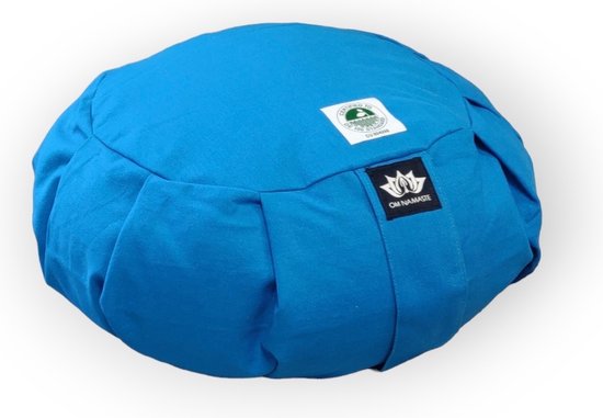 Om Namaste Biologisch Meditatiekussen - organic zafu - turquoise van Om Namaste