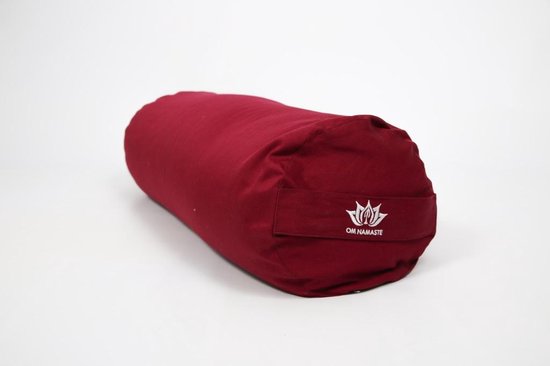 Om Namaste Bolster XL Bordeaux Rode Yogabolster - Gevuld met Boekweitkaf - 5,5kg van Om Namaste