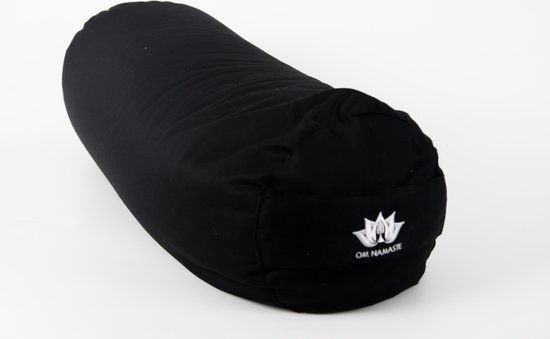Om Namaste Bolster XL Zwart Yogabolster - Gevuld met Boekweitkaf - ongeveer 5,5kg van Om Namaste