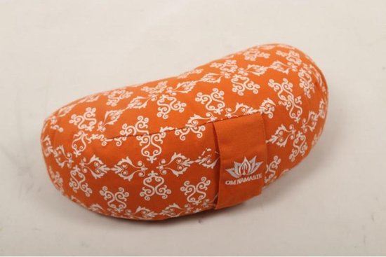 Om Namaste Design Meditatiekussen Halve Maan - Oranje & Wit - Moon van Om Namaste Design