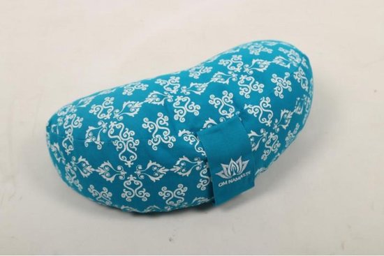 Om Namaste Design Meditatiekussen Halve Maan - Turquoise & Wit - Moon van Om Namaste Design