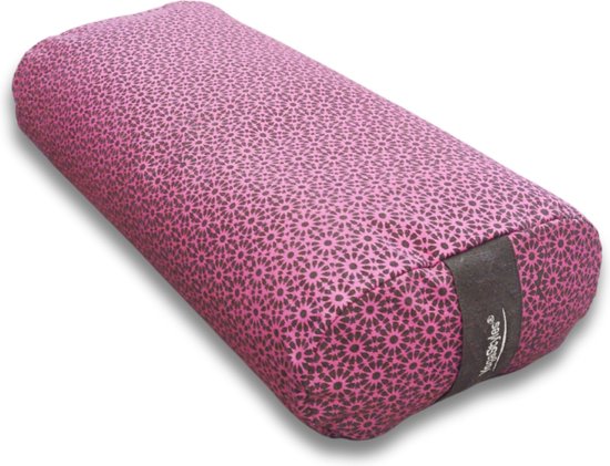 Om Namaste Design Yogabolster Ovale Bolster voor Yoga - Ovaal Design - Grijs & Roze van Om Namaste Design