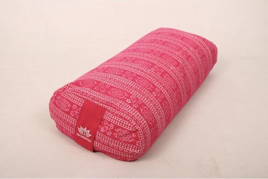 Om Namaste Design Yogabolster Ovale Bolster voor Yoga - Ovaal Design - Roze & Wit van Om Namaste Design